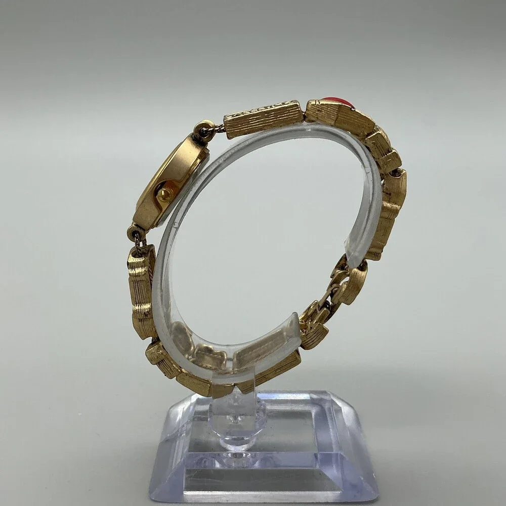Jennie B Womens Watch 24mm School Gold Tone Teacher Charm New Battery 7.5